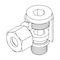 Tompkins Hydraulic Fitting, Metric CompressionL10(16X1.5) -04BSPP BANJO 90-THROT FREE MC6142-L10-04 - alternate 1
